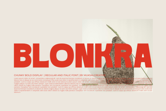 Blonkra Typeface: A Bold Display Font for Warm Editorial Design