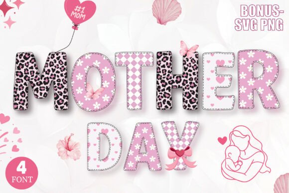 Mother Day Pink Font for Sweet and Stylish Design Projects