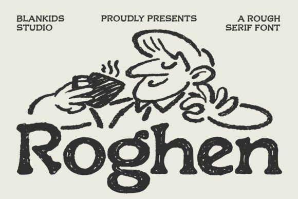Roghen Typeface: A Bold Rough Serif for Handmade Branding